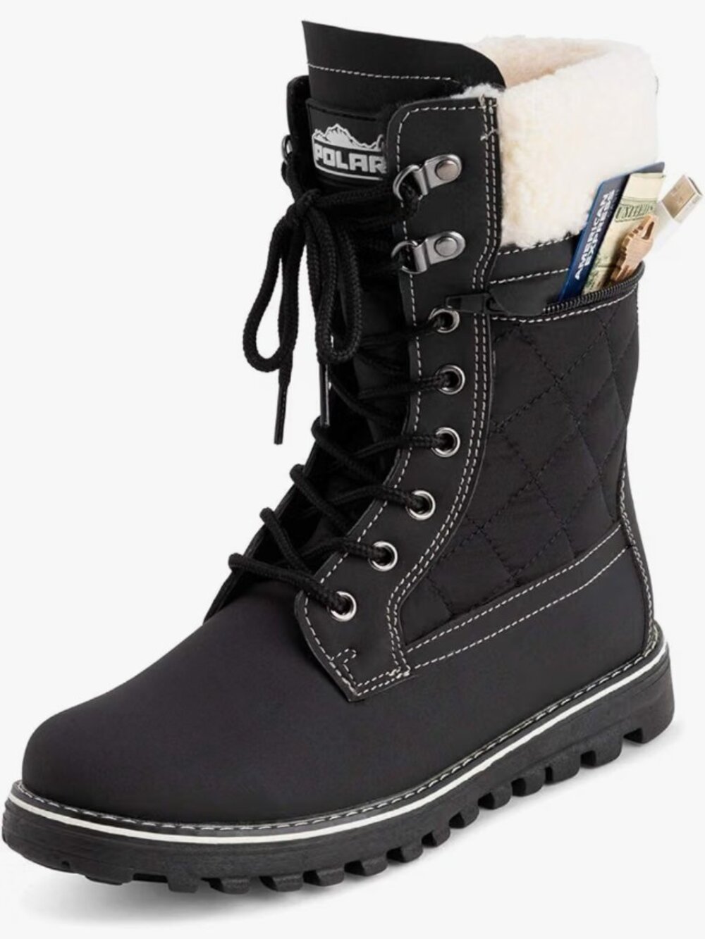 Polar Women's Memory Foam Zip Winter Boots
